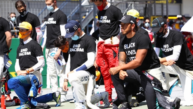 Lewis Hamilton liderou o protesto dos pilotos de Fórmula 1