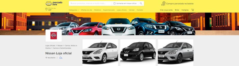 Loja da Nissan no Mercado Livre
