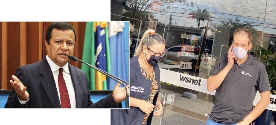 Amarildo Cruz, do fisco estadual, diz que exigir e-mail do consumidor sob condicionante é um verdadeiro abuso; Responsável pela WSNet, autorizada da Apple Brasil, Jonathan Silveira, no momento da autuação pelos fiscais do Procon.