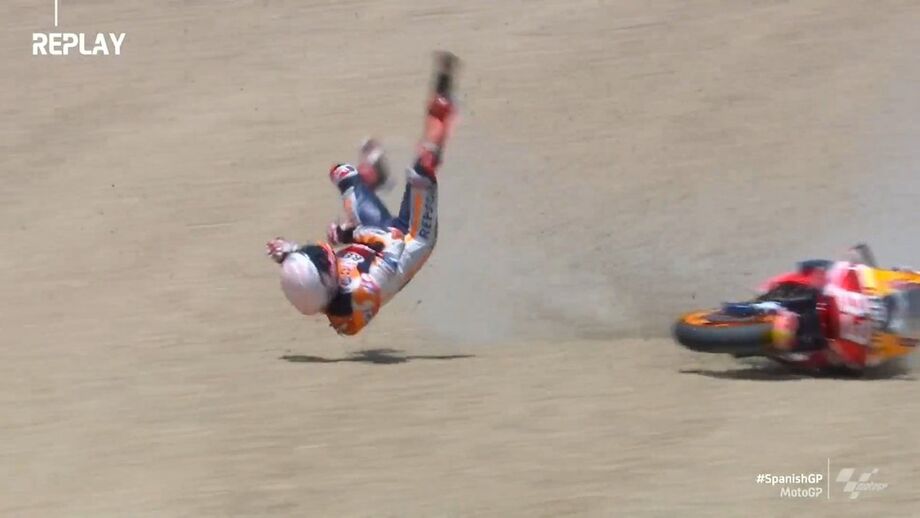 A queda de Marc Márquez no GP de Jerez