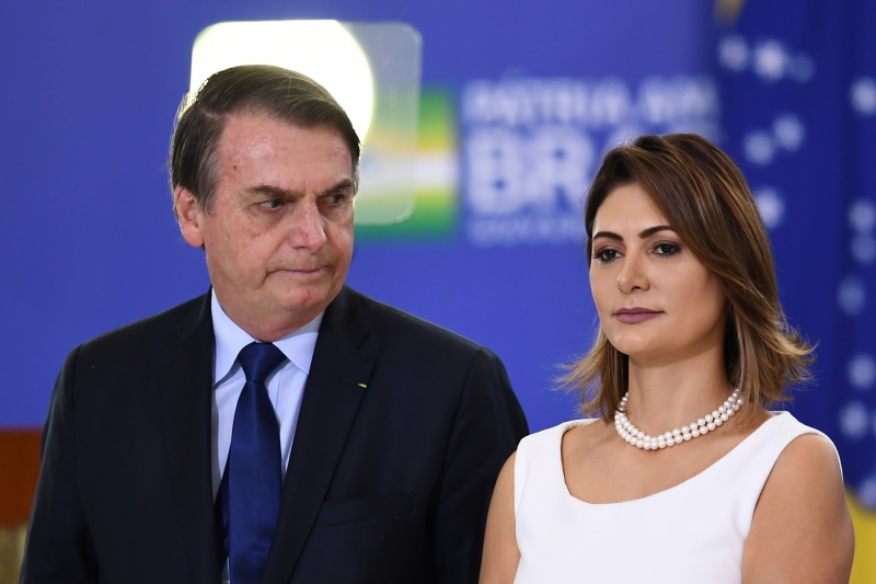 Presidente Jair Bolsonaro e Primeira Dama Michele Bolsonaro