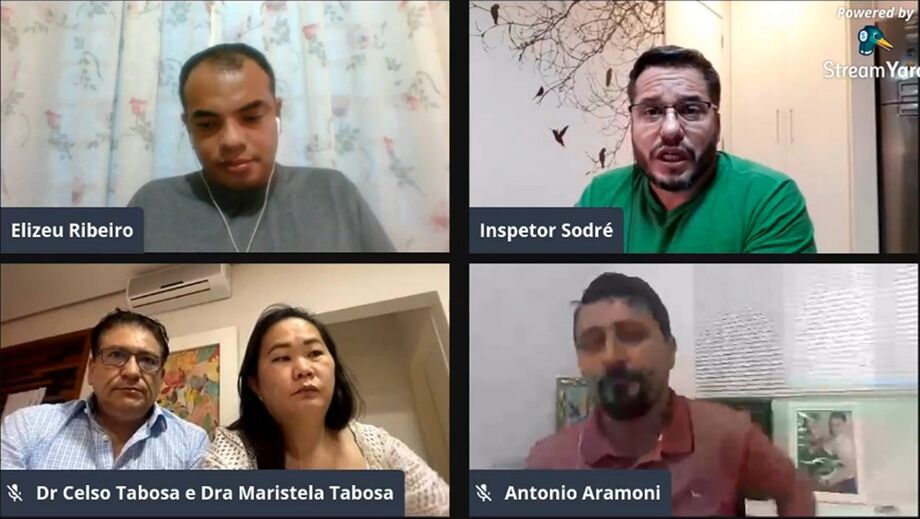 O casal de médicos Celso Ogatha Tabosa (alergista e imunologista) e Maristela Harume Ogatha Tabosa (cardiologista) partipou de debate online a fim de divulgar o tratamento precoce em Campo Grande (MS).
