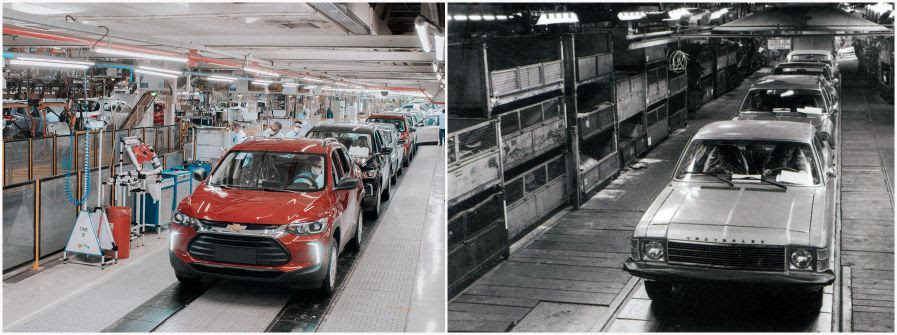 Passado e presente: linha final fábrica de São Caetano do Su