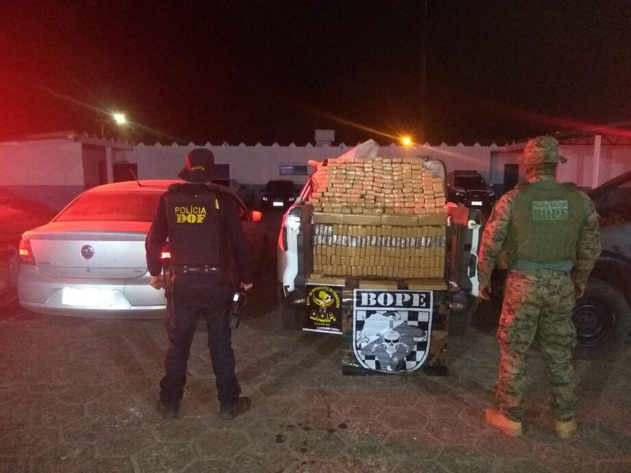 Já no domingo, ação conjunta com o DOF de Cascavel, resultou na apreensão de 1 tonelada e 25 kg do entorpecente
