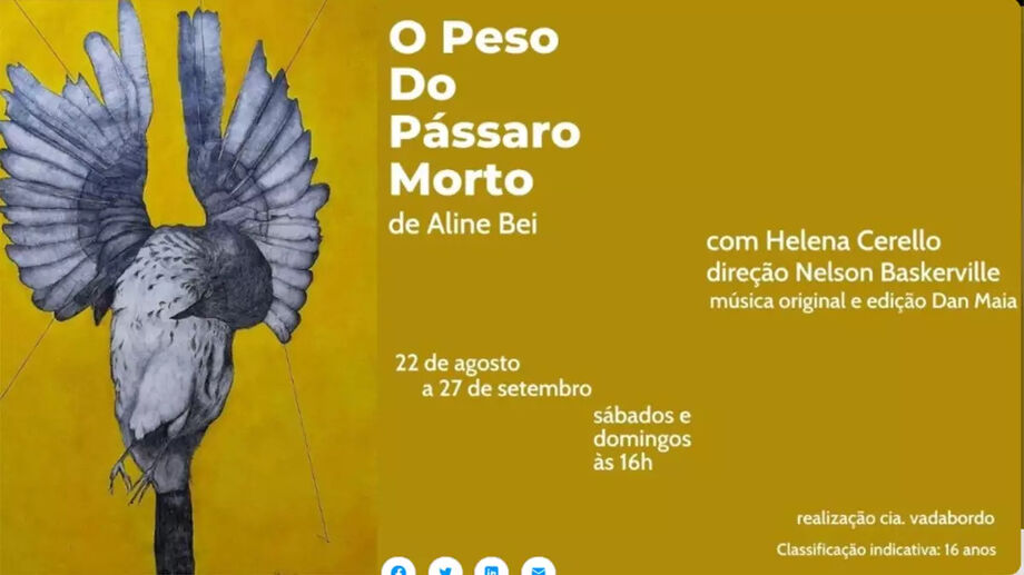 Peça 'O Peso do Pássaro Morto' vence desafio do online