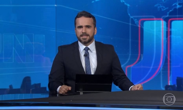 O jornalista Filipe Toledo durante apresentação no 'Jornal Nacional'