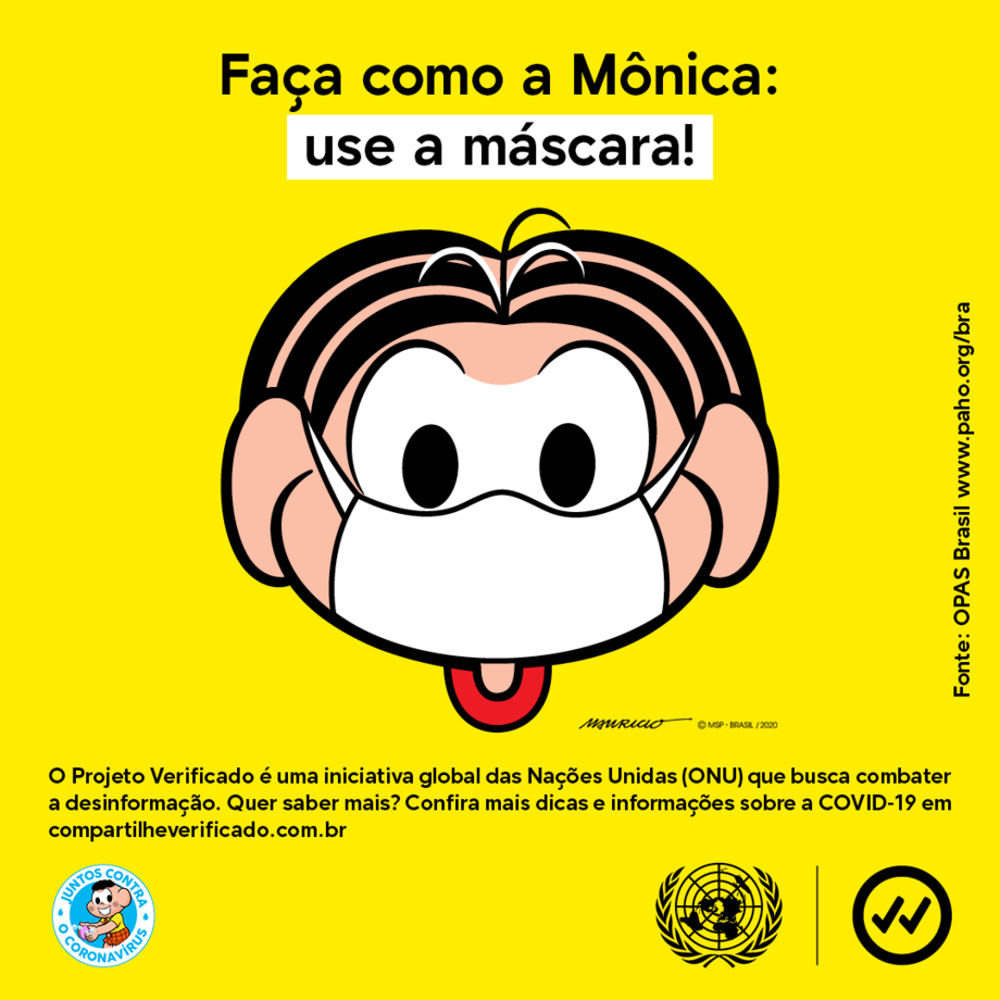 Turma da Mônica e ONU Brasil divulgam recomendações de proteção na pandemia