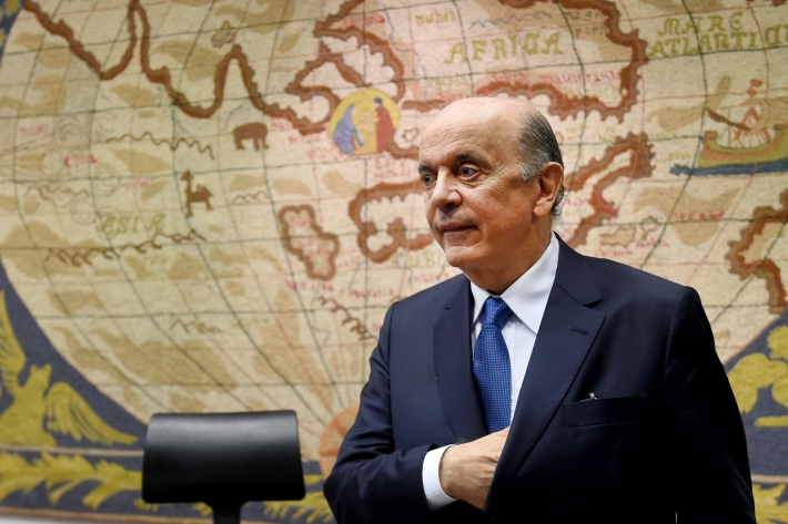 O senador José Serra, alvo da Lava Jato São Paulo por lavagem de propina