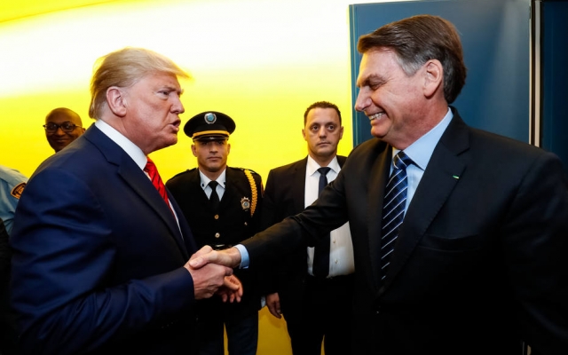 Trump cumprimenta Bolsonaro em Assembléia-Geral da da ONU, em Nova York