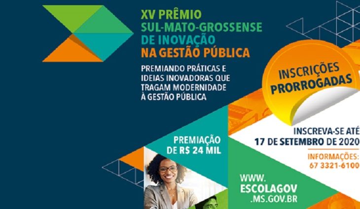 As inscrições para o XV Prêmio de Inovação na Gestão Pública foram prorrogadas até o dia 17/09/2020