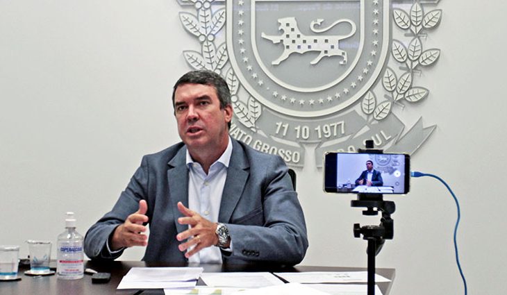 O secretário de Governo e Gestão Estratégica, Eduardo Riedel, representou o governador Reinaldo Azambuja durante a transmissão do evento
