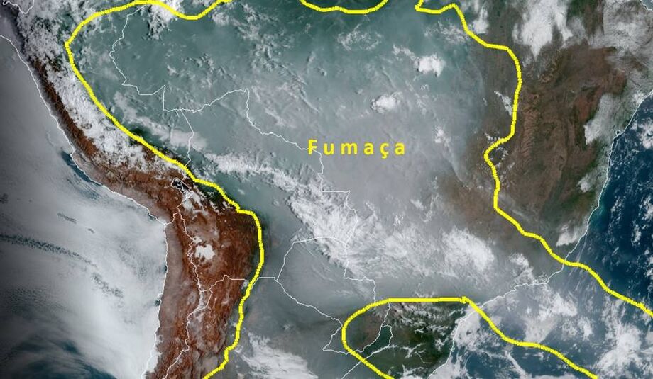 Imagens de satélite divulgadas pelo Instituto Nacional de Pesquisas Espaciais (Inpe)