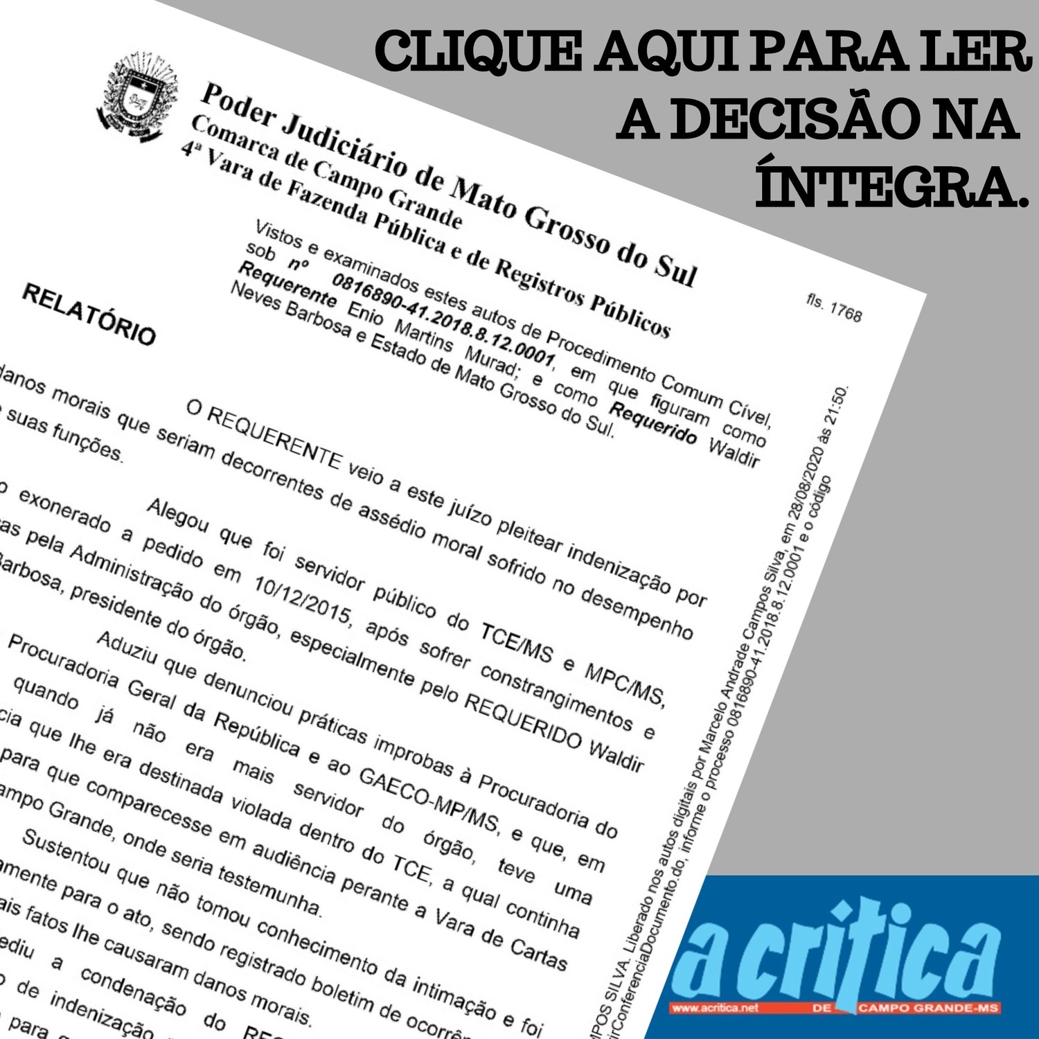 Representação contra ex-presidente 