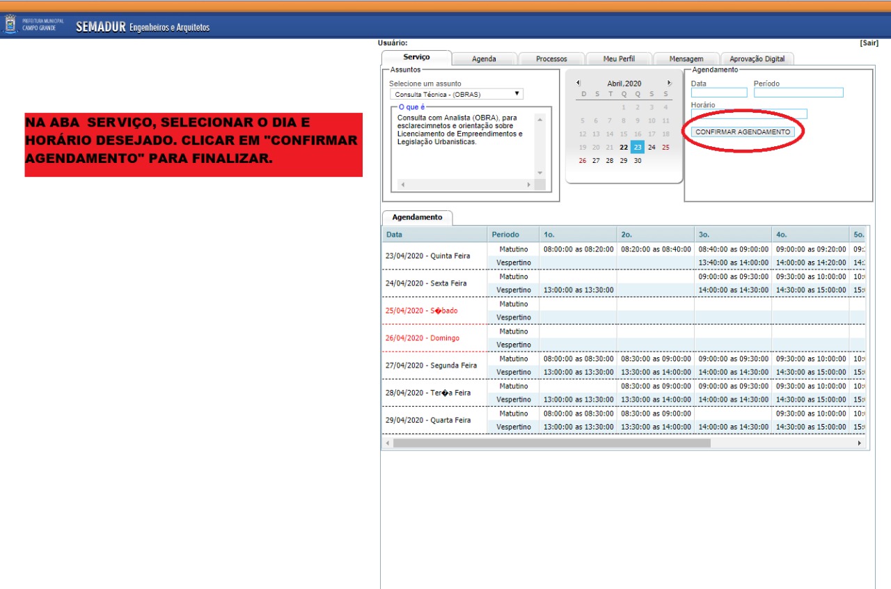 Agendamento para atendimentos técnicos especializados voltados ao licenciamento urbanístico de forma remota via programa Skype