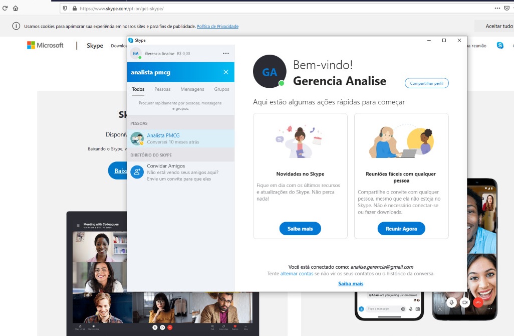 Agendamento para atendimentos técnicos especializados voltados ao licenciamento urbanístico de forma remota via programa Skype