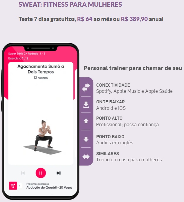 SWEAT FITNESS PARA MULHERES