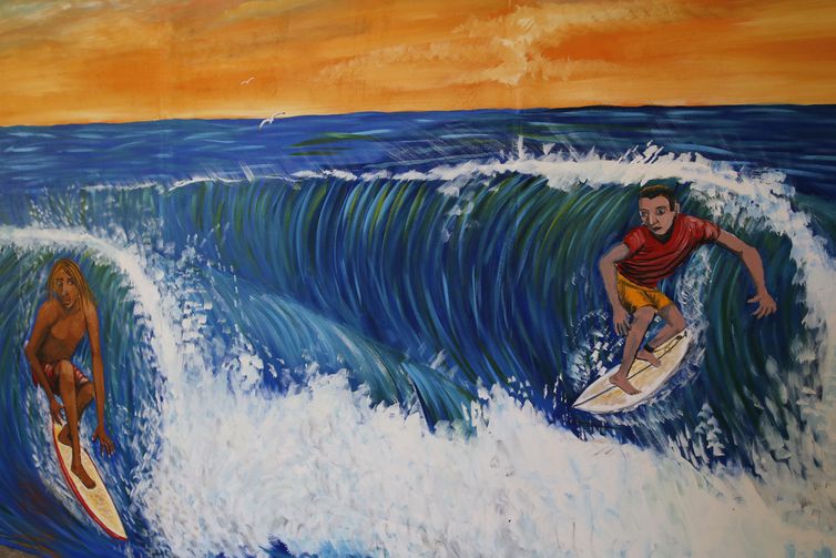 Obra Point de Surf, de Leonardo Lobão, em exposição na Casa França-Brasil