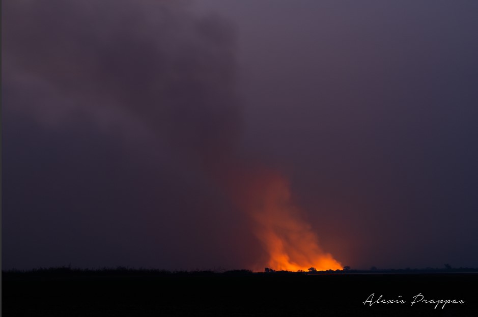 Registro da luta contra o fogo na Serra do Amolar, reserva Acurizal, municipio de Corumbá, outubro 2020.