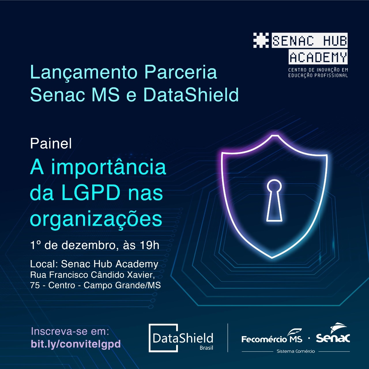 Senac MS firma parceria com a DataShield para realizar cursos na área de proteção de dados
