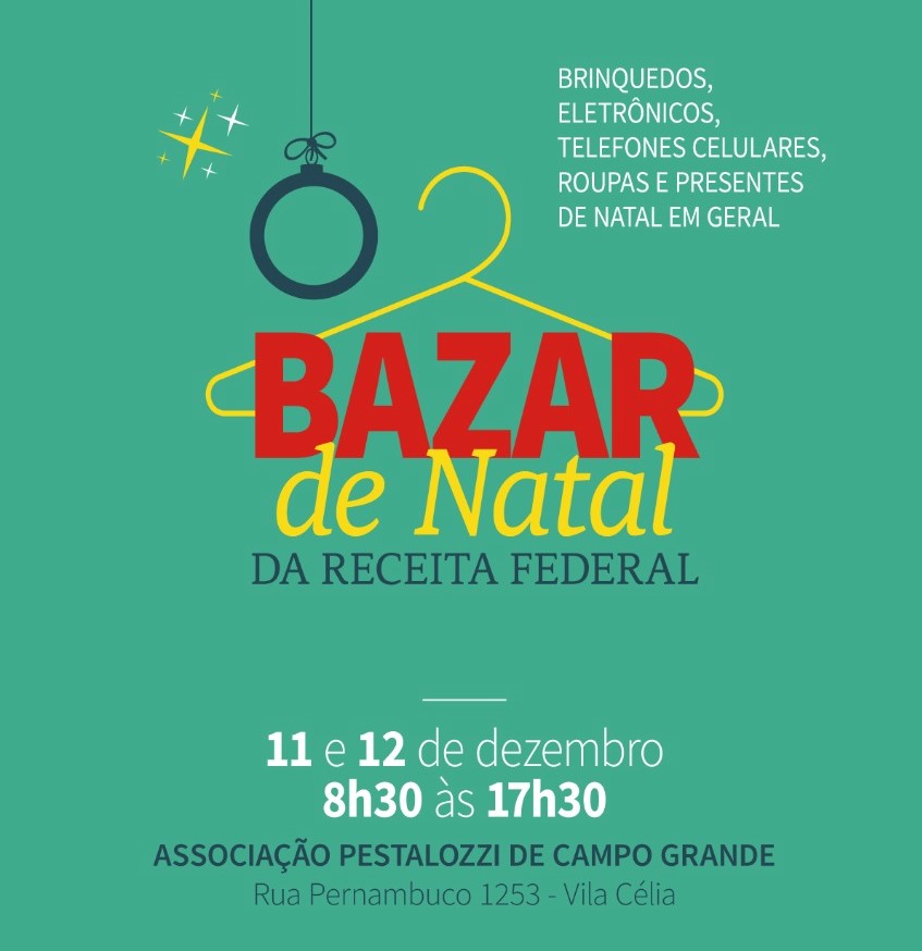Pestalozzi realiza bazar de Natal com produtos da Receita Federal 