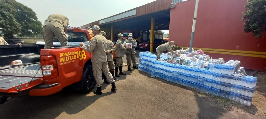 As doações estão sendo organizadas no quartel do Corpo de Bombeiros Militar em Ponta Porã