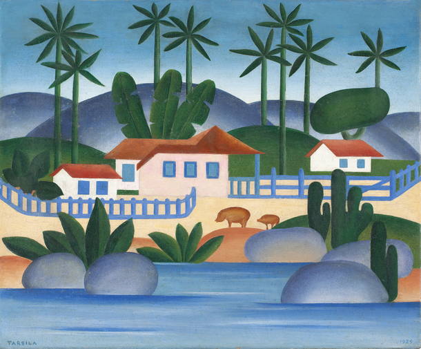  'Paisagem com Dois Porquinhos' (1929), de Tarsila do Amaral.