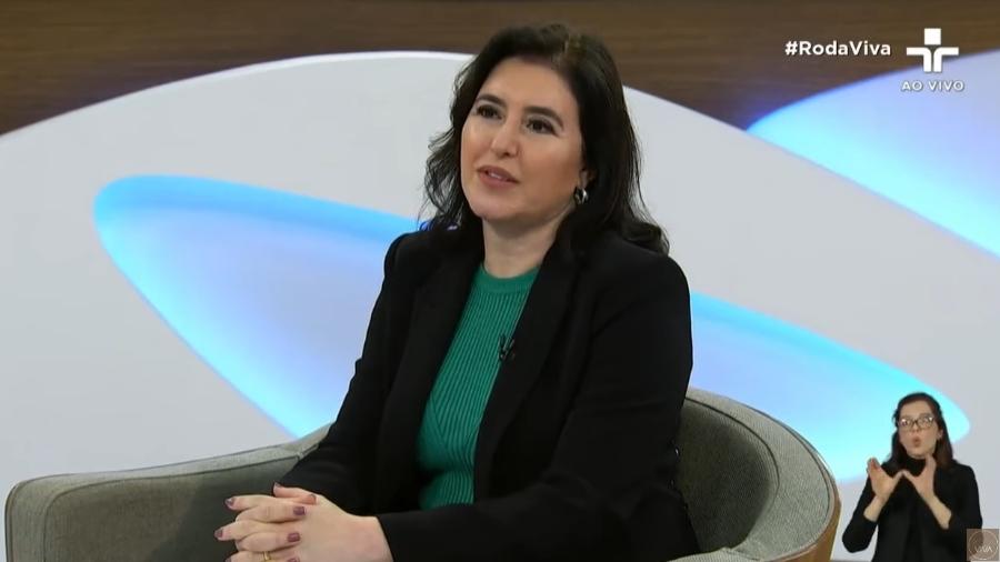Simone Tebet em entrevista ao Roda Viva