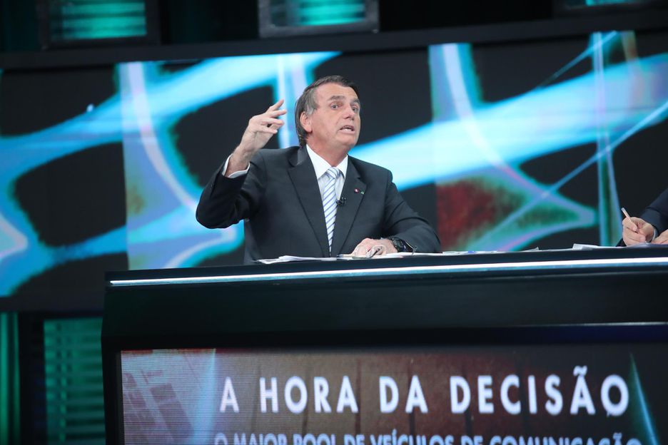 Presidente da República e candidato à reeleição Jair Bolsonaro (PL) durante sabatina do polo dos veículos de imprensa Estadão, SBT, CNN, Veja, Terra, Rádio Eldorado e Rádio Nova Brasil no estúdio do SBT
