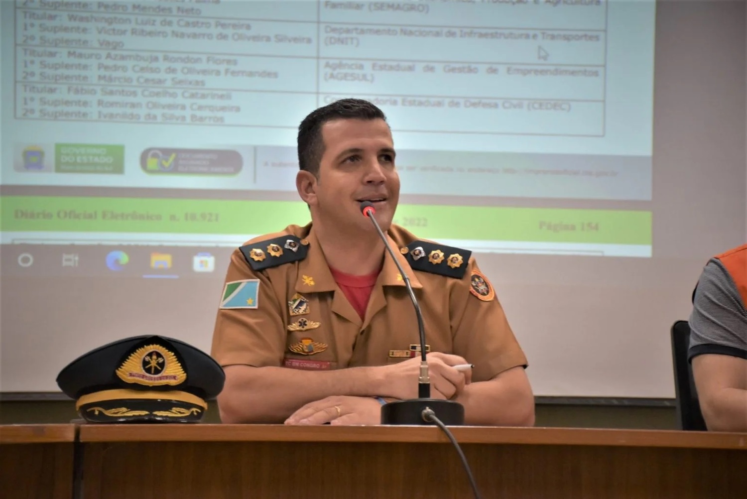 Coronel Leonardo Rodrigues Congro, que assumiu a presidência do Comitê do Fogo