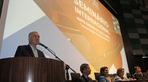 Reinaldo Azambuja discursou na abertura do seminário, no Bioparque Pantanal