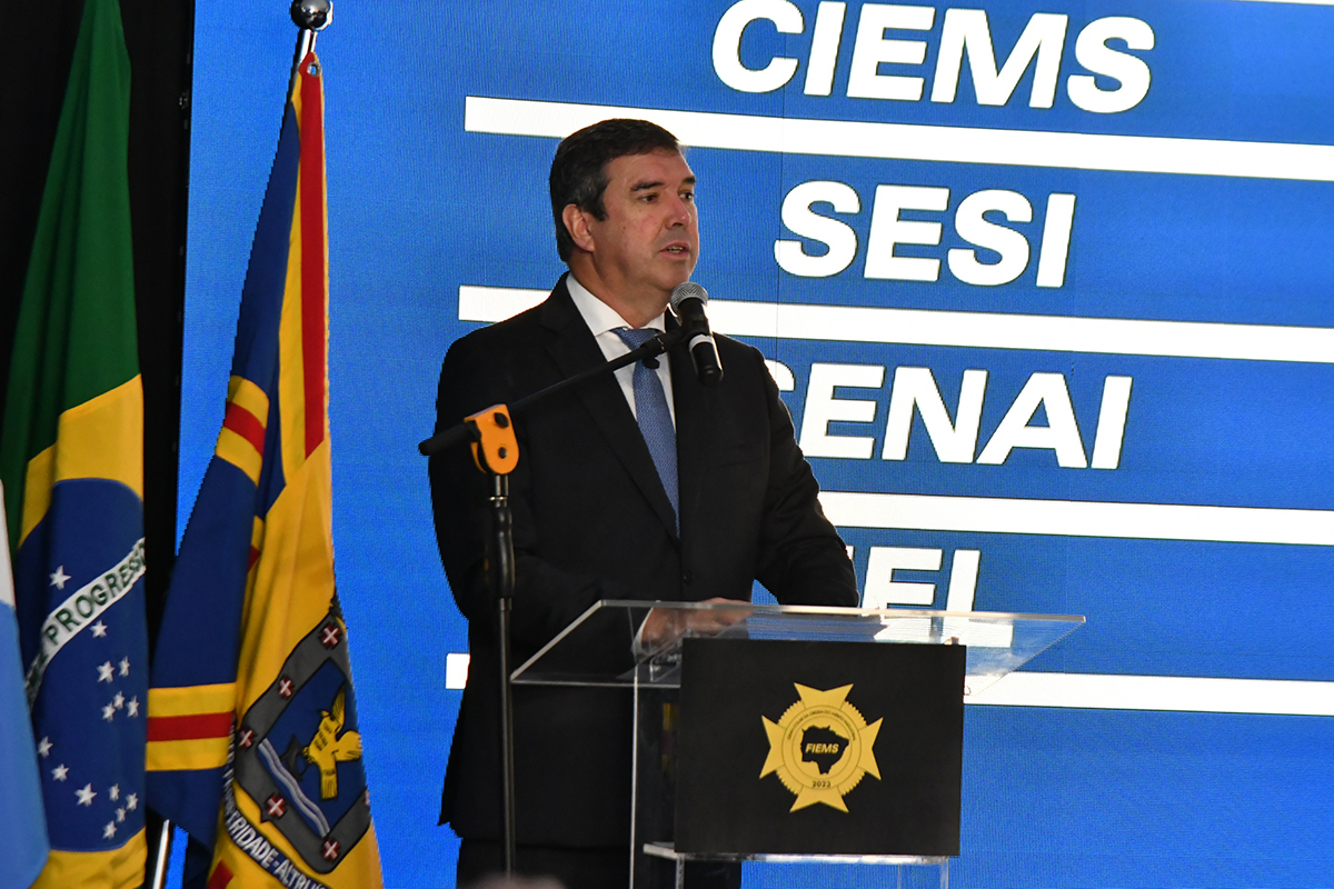 O governador do Estado, Eduardo Riedel esteve presente na solenidade
