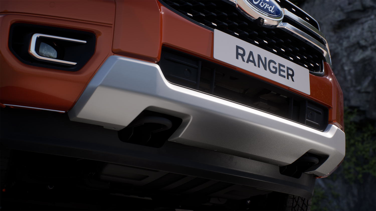 Detalhe da dianteira da nova Ford Ranger