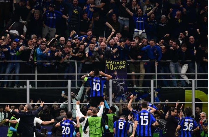 Lautaro Martínez marcou o gol que garantiu a classificação da Inter à final da Champions League. 