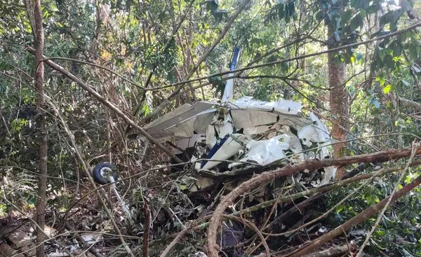 Local onde foram encontrados os destroços do avião.