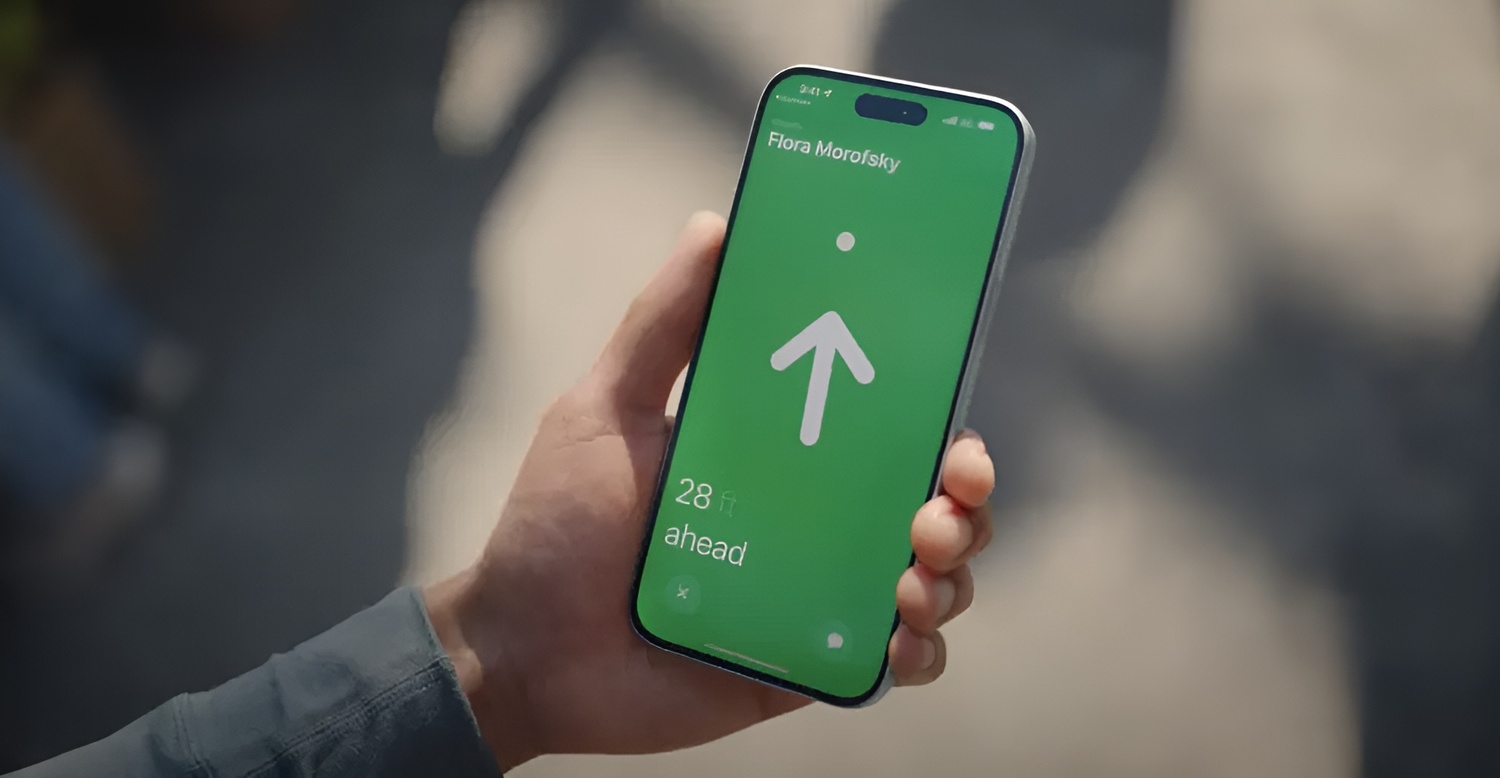 iPhone 15 direciona usuário para dispositivos com localização compartilhada  Foto: Reprodução / Apple