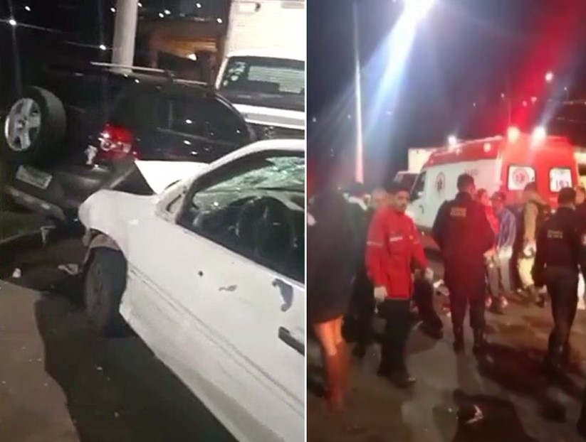 Um mulher morreu após homem invadir estacionamento de estádio em Juiz de Fora (Minas Gerais).