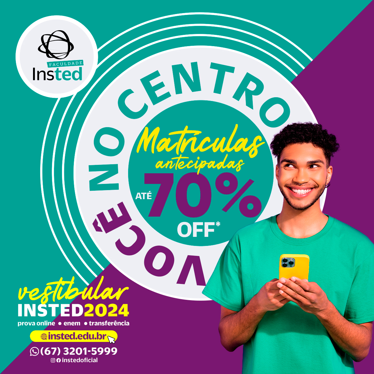 Participe do Vestibular Insted 2024 (Foto: Divulgação)