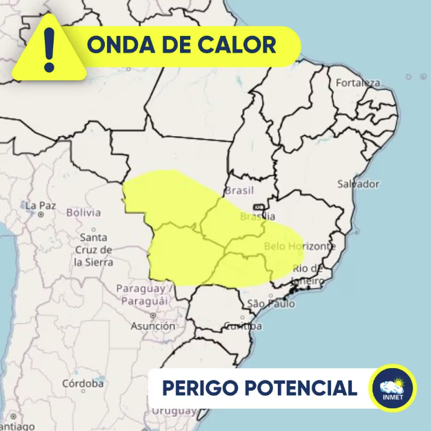 Inmet emitiu alerta para a atuação de uma onda de calor no decorrer dos próximos dias 