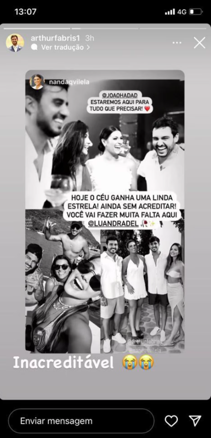Amigos de Luana Andrade lamentam morte da influenciadora.
