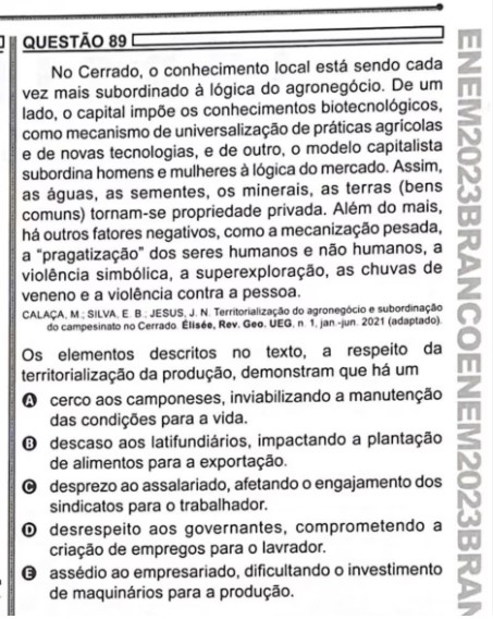 Um das questões do enem 2023.