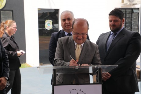 O vice-governador do MS, José Carlos Barbosa, chamado de Barbosinha, participou da inauguração