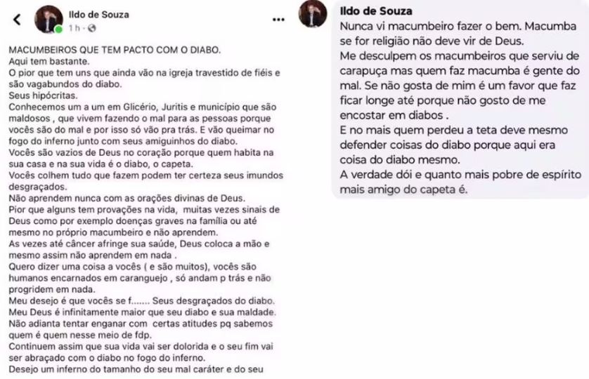 Prefeito de Glicério publicou ofensas religiosas nas redes sociais e depois disse que não tinha intenção (Foto: Reprodução/TV Tem)