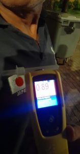 Etilômetro marcando valor que corresponde a embriaguez