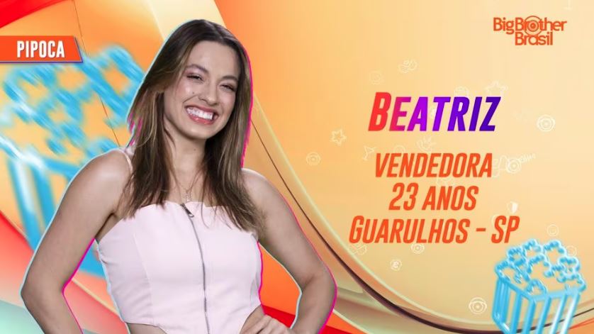 Beatriz é a sexta participante do grupo Pipoca a ser anunciada para o BBB 24