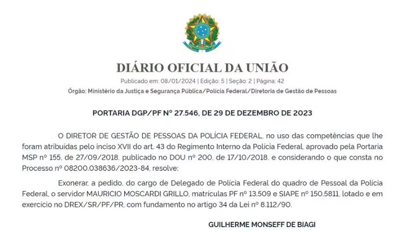 Exoneração a pedido foi publicada nesta semana
