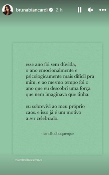 Story de Bruna Biancardi 