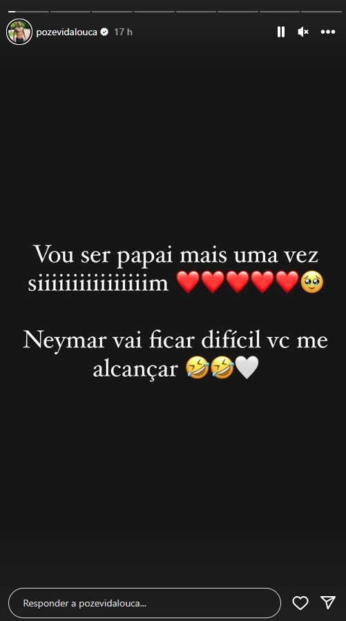 Mc Poze será pai pela sexta vez e brinca com Neymar