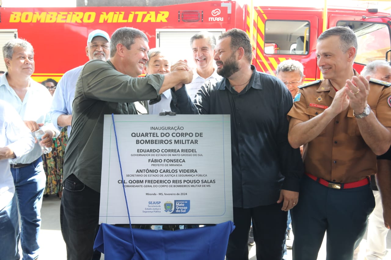 O Governo do Estado inaugurou hoje (22) a obra do quartel do Corpo de Bombeiros Militar, em Miranda