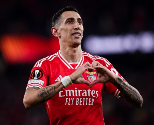 Di Maria vem sendo jogador fundamental do Benfica, de Portugal