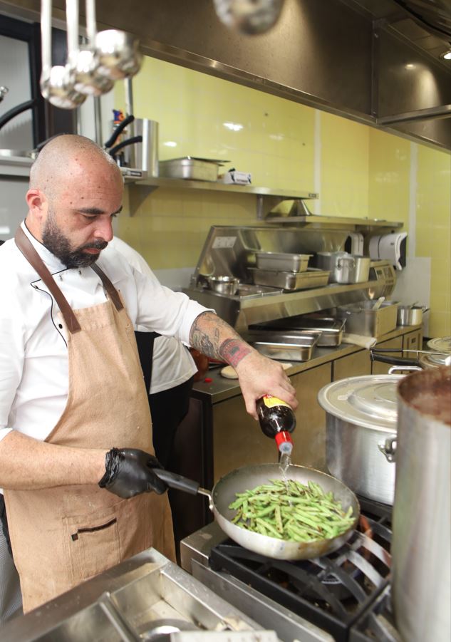 A cozinha do restaurante